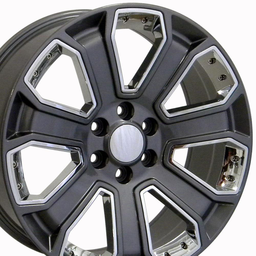 OE Wheels cv93-20085-6550-31g-ic | 20 Replica Wheel CV93 Silverado Rim 20x8.5 Gunmetal Wheel Chevrolet Silverado 1500 1999-2018; 1999-2018