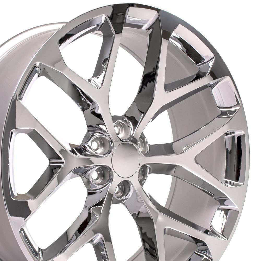 OE Wheels cv98-26100-6550-25c | 26 Replica Wheel CV98 Silverado Rim 26x10 Chrome Wheel Cadillac Escalade 1999-2020; 1999-2020