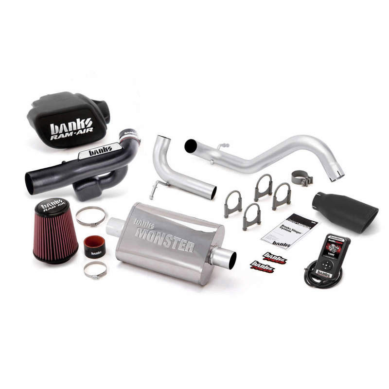 Banks Power 51348-b | 12-14 Jeep 3.6L Wrangler (All) 2dr Stinger Sys w/ AutoMind - SS Single Exh w/ Black Tip; 2012-2014