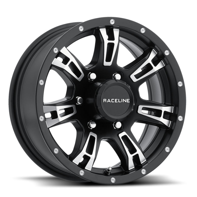 Raceline 84056060 | 840 Arsenal 15x6in / 6x139.7 BP / 0mm Offset / 4.25mm Bore - Black & Machined Wheel