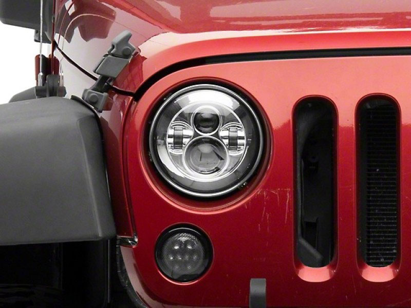 Raxiom j108043 | 97-18 Jeep Wrangler TJ/JK Axial Series LED Daymaker Headlights- Chrome Housing (Clear Lens); 1997-2018