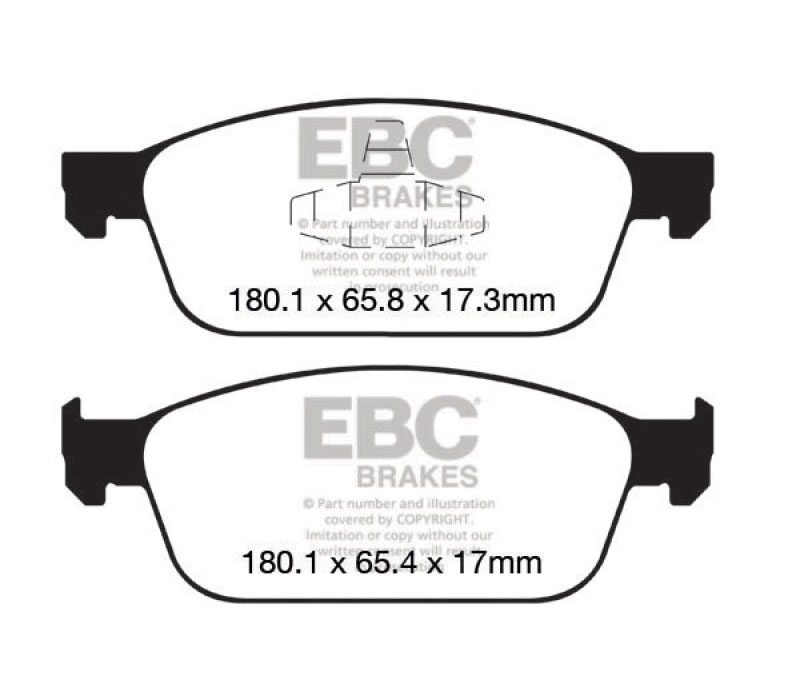 EBC dp22145 | 12+ Ford Focus 2.0 Turbo ST Greenstuff Front Brake Pads; 2012-2023