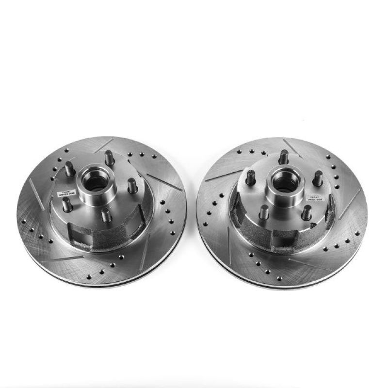 PowerStop ar8153xpr | Power Stop 1967 Ford Fairlane Front Evolution Drilled & Slotted Rotors - Pair; 1967-1967