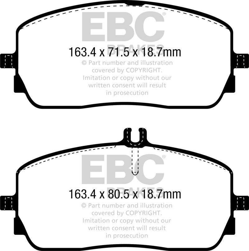 EBC dp62390 | 2020+ Mercedes-Benz GLA250 (H247) 2.0T Greenstuff Front Brake Pads; 2020-2023