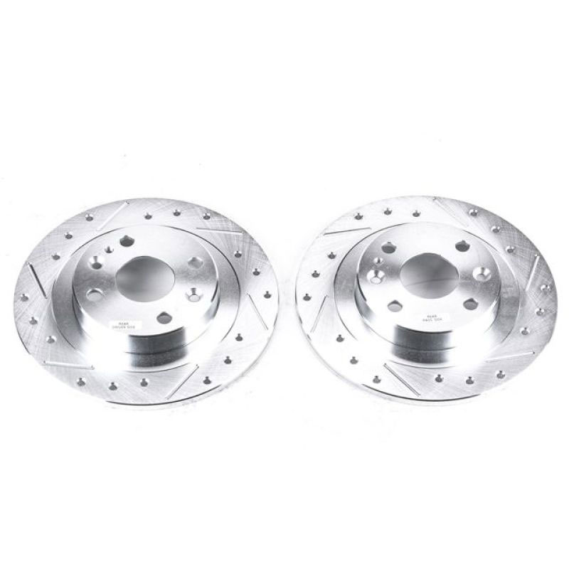 PowerStop jbr570xpr | Power Stop 91-03 Ford Escort Rear Evolution Drilled & Slotted Rotors - Pair; 1991-2003