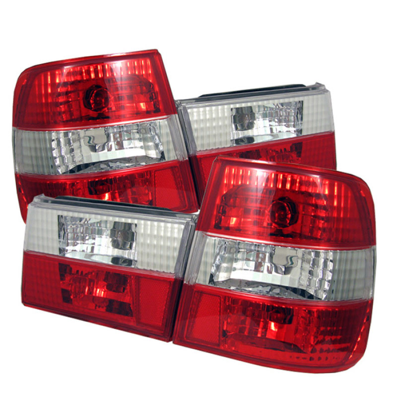 SPYDER 5000491 | Spyder BMW E34 5-Series Altezza Tail Lights - Red Clear - (ALT-YD-BE3488-RC); 1988-1995