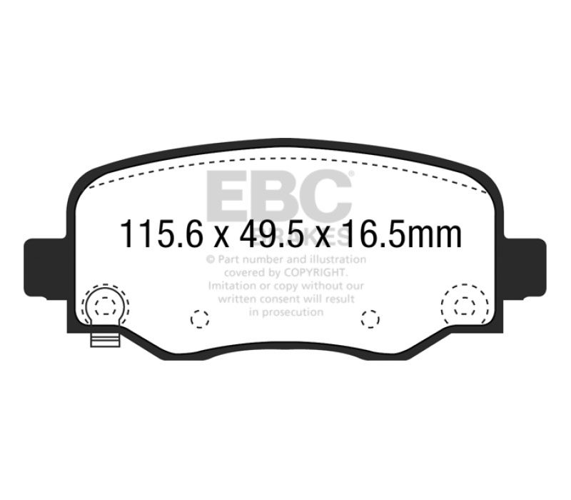 EBC dp63031 | 13+ Jeep Cherokee 2.4 Greenstuff Rear Brake Pads; 2013-2023