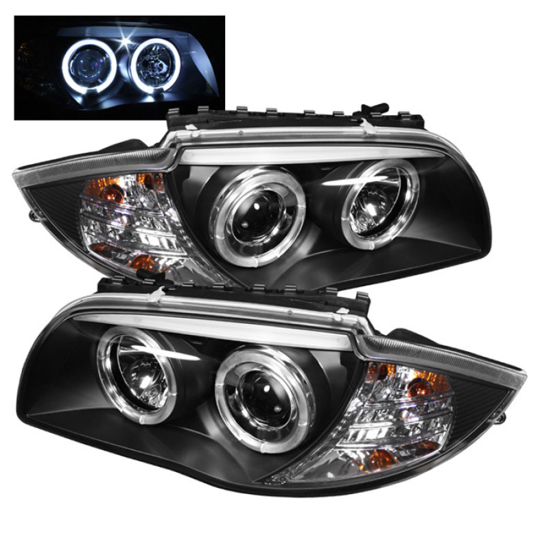 SPYDER 5008985 | Spyder BMW E87 1-Series Halo Projector Headlights - Black - (PRO-YD-BMWE87-HL-BK); 2008-2011