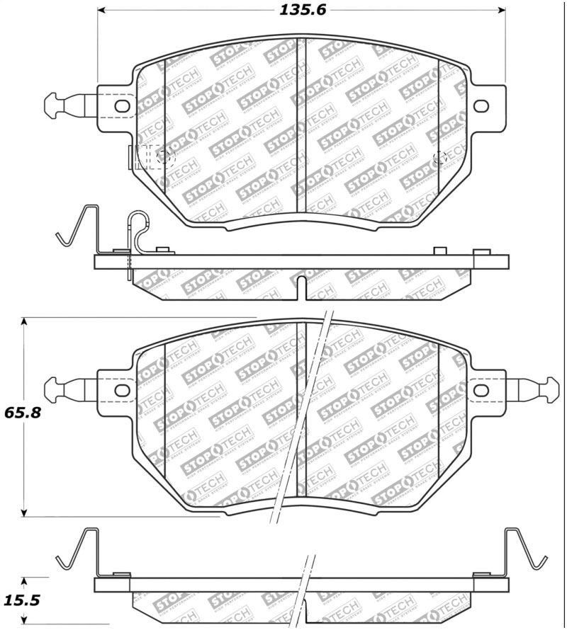 Stoptech 305.09690 | StopTech Street Select Brake Pads Nissan Maxima, Front; 2004-2008