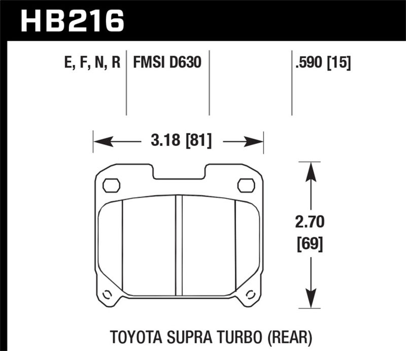 Hawk Performance hb216b.590 | Hawk 93-98 Toyota Supra TT HPS 5.0 Street Rear Brake Pads; 1993-1998