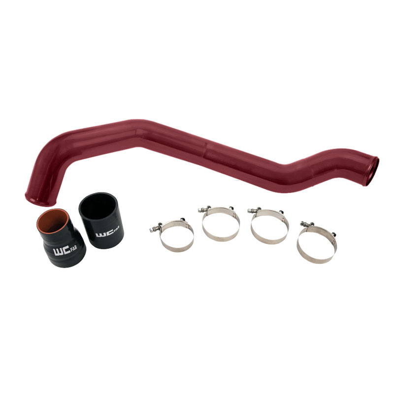 Wehrli wcf100352-red | 04.5-10 Chevrolet 6.6L LLY/LBZ/LMM Duramax Driver Side 3in Intercooler Pipe - WCFab Red; 2004-2010