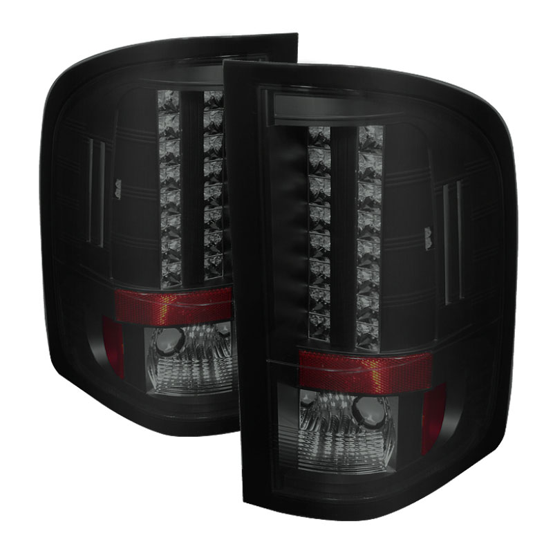 SPYDER 5078032 | Spyder GMC Sierra 3500HD Dually Models LED Tail Lights - Black Smoke - (ALT-YD-CS07-LED-BSM); 2007-2014