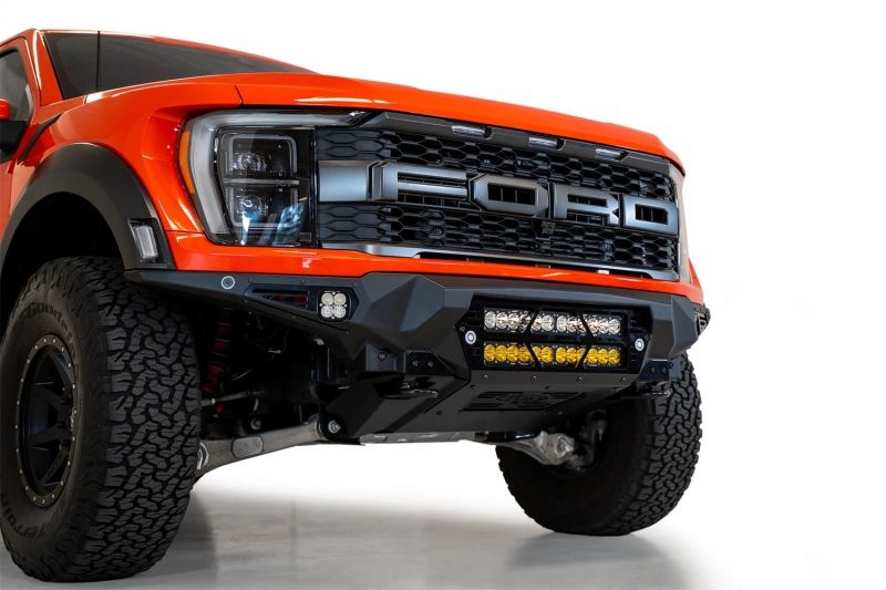 Addictive Desert Designs f210012140103 | 2021+ Ford Raptor Bomber Front Bumper w/ Dual 20IN LED Mounts; 2021-2023