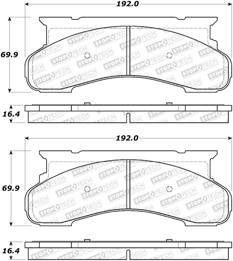 Stoptech 308.04501 | StopTech Street Brake Pads Ford E-250 Econoline Club Wagon, Front; 1977-1985