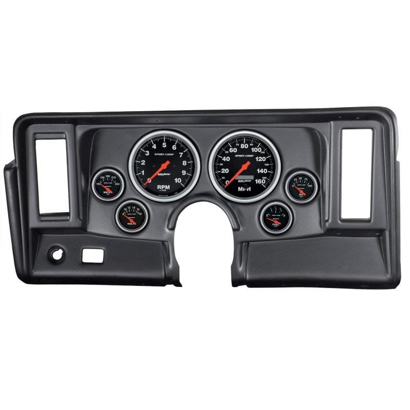 AutoMeter 7024-SC | Autometer Sport-Comp 66-76 Nova Dash Kit 6pc Tach / MPH / Fuel / Oil / WTMP / Volt; 1966-1976