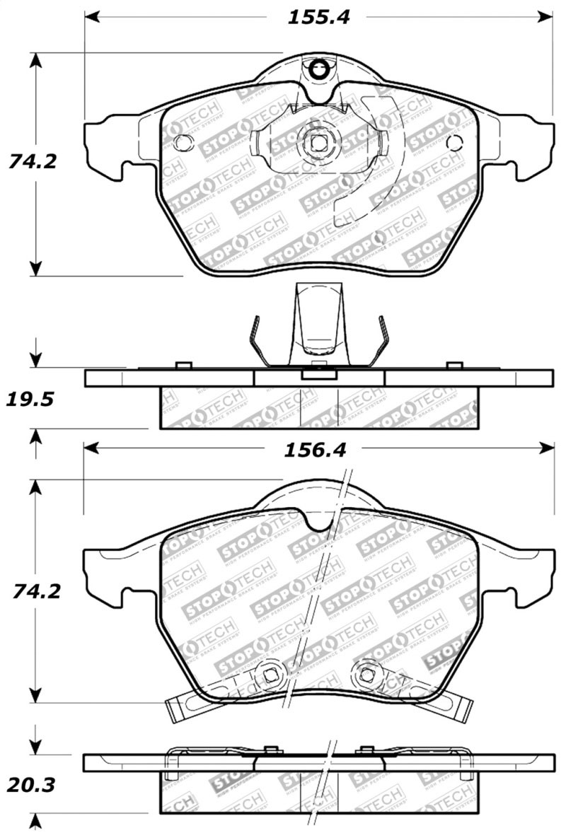 Stoptech 309.08190 | StopTech Sport Brake Pads Saab 43348, Front; 1999-2010