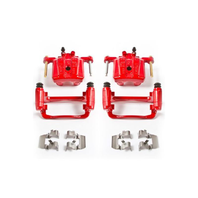 PowerStop s3492 | Power Stop 06-12 Mitsubishi Eclipse Rear Red Calipers w/Brackets - Pair; 2006-2012