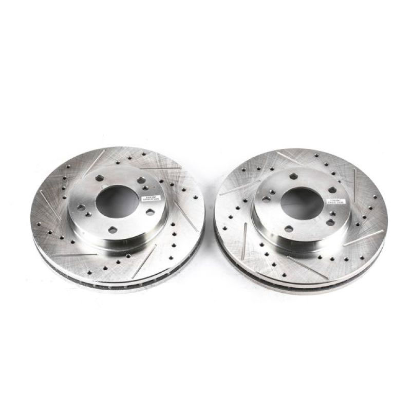 PowerStop jbr552xpr | Power Stop 89-96 Nissan 300ZX Front Evolution Drilled & Slotted Rotors - Pair; 1989-1996