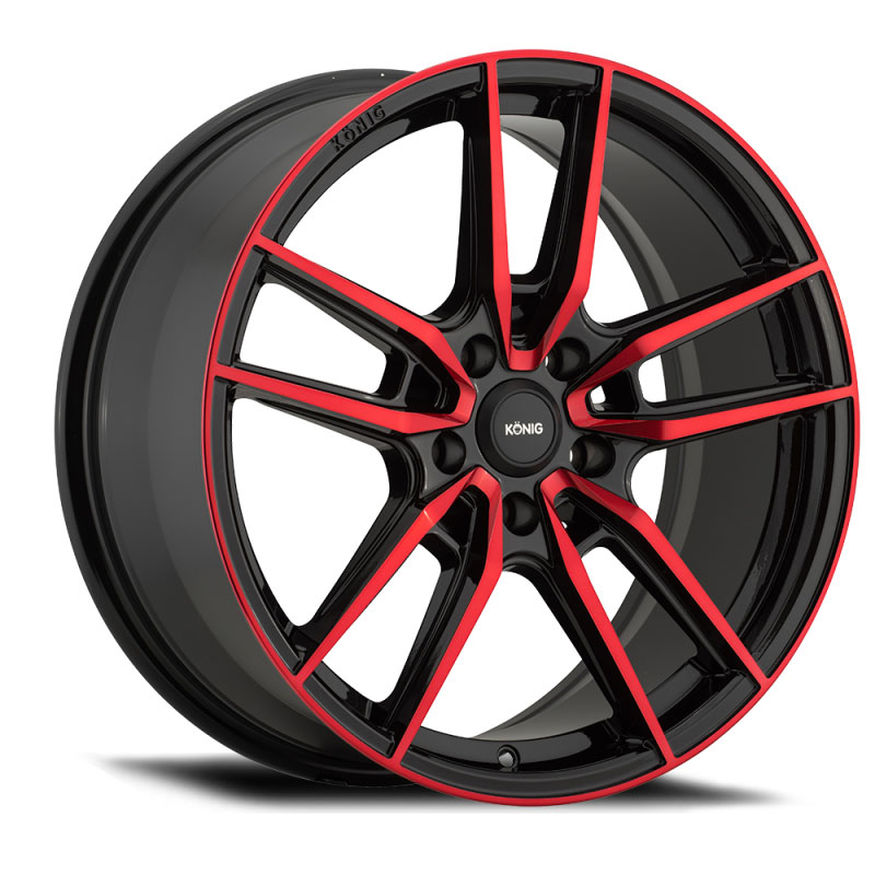 Konig my8850843r | Myth 18x8 5x108 ET43 Gloss Black w/ Red Tinted Clearcoat