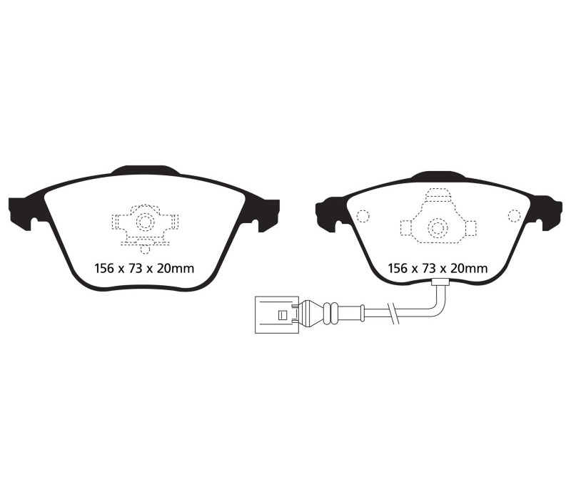 EBC dp31594c | 08-11 Volkswagen CC 3.6 Redstuff Front Brake Pads; 2008-2011