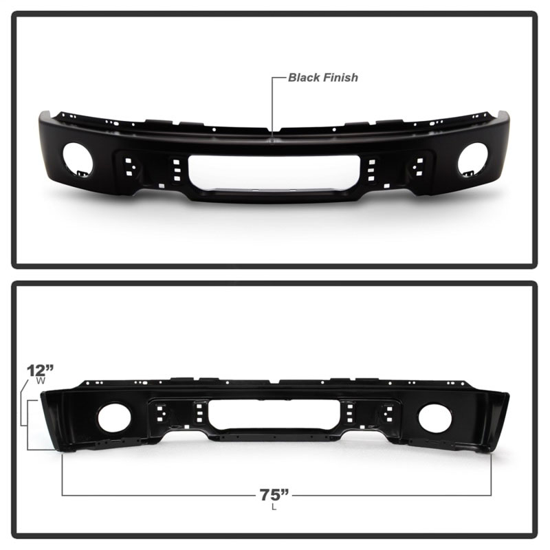 SPYDER 9948459 | Spyder Ford F150 09-14 w/Fog Light Hole Front Bumper - Black (OEM # 9L3Z17757DPTM); 2009-2014