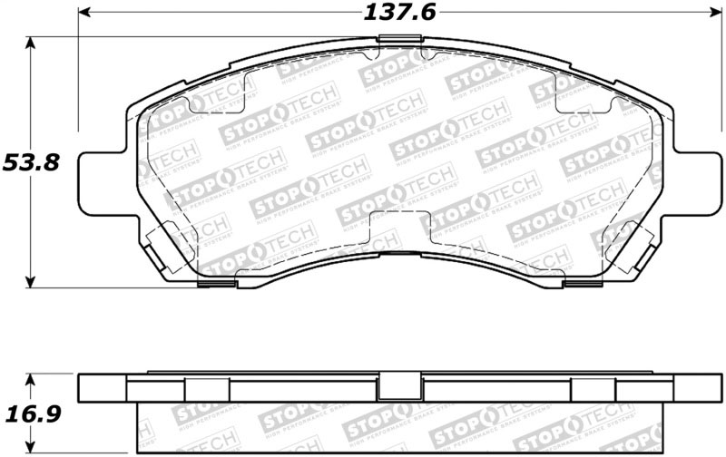 Stoptech 308.07220 | StopTech Street Brake Pads Subaru Legacy L, Front; 1997-1999