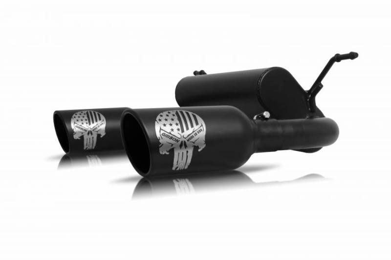 Gibson 76-0038 | 18-20 Jeep Wrangler Sport 3.6L 2.5in Patriot Skull Series Cat-Back Dual Exhaust - Blk Ceramic; 2018-2022