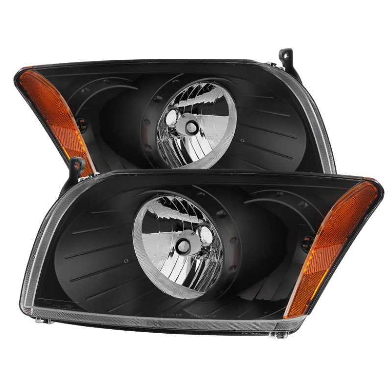 SPYDER 9026522 | Xtune Dodge Caliber 07-12 Crystal Headlights -Black HD-JH-DCAL07-AM-BK; 2007-2012