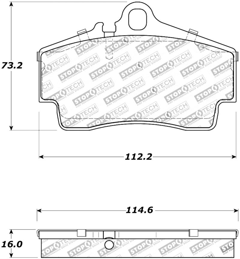 Stoptech 308.07380 | StopTech Street Brake Pads Porsche Cayman R Iron Disc, Rear; 2012-2012