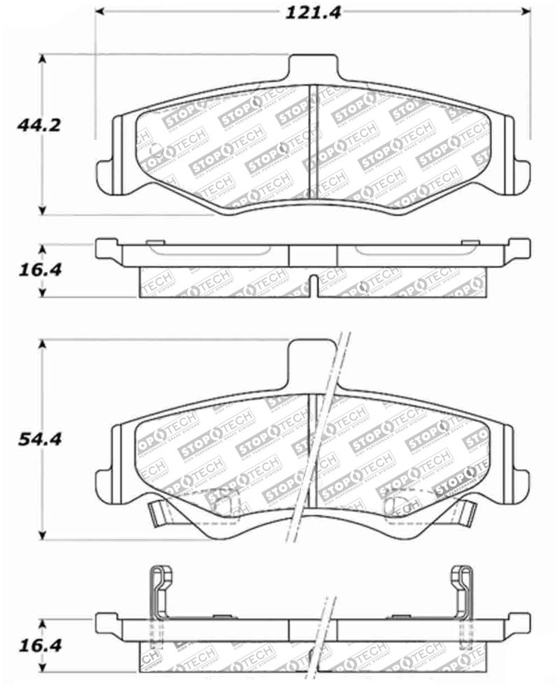 Stoptech 308.07500 | StopTech Street Brake Pads Pontiac Firebird, Rear; 1998-2002