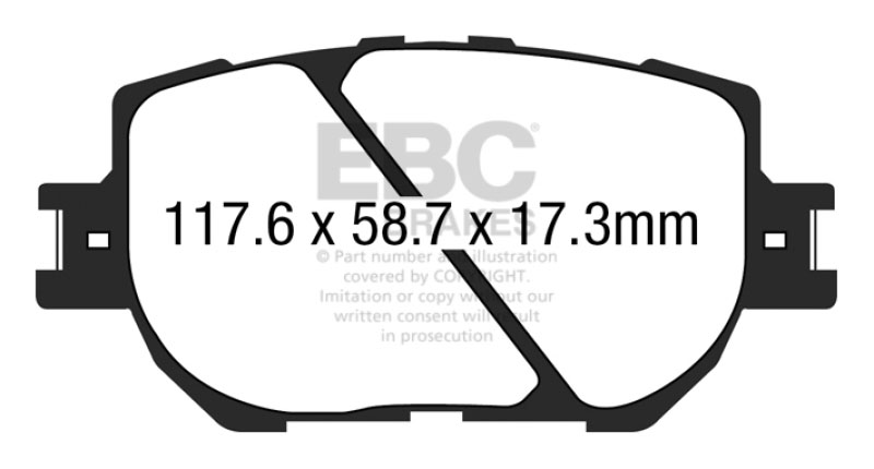 EBC ud1733 | 14+ Lexus IS250 2.5 Ultimax2 Front Brake Pads; 2014-2020