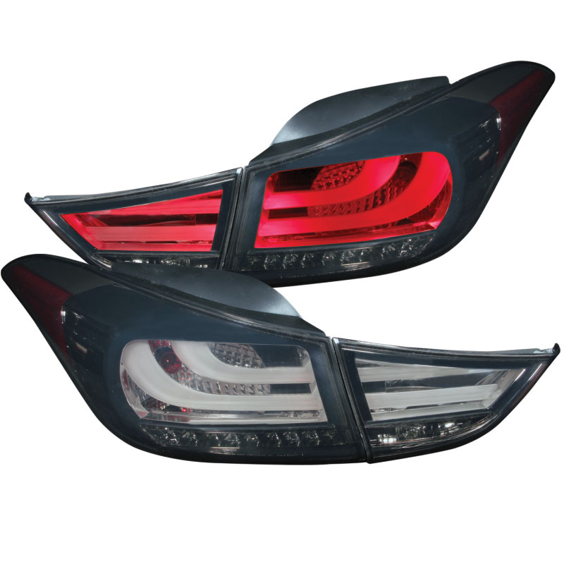 ANZO 321297 | 2011-2013 Hyundai Elantra LED Taillights Smoke 4pc; 2011-2013