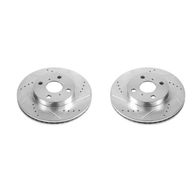 PowerStop jbr1388xpr | Power Stop 2013 Scion iQ Front Evolution Drilled & Slotted Rotors - Pair; 2013-2013