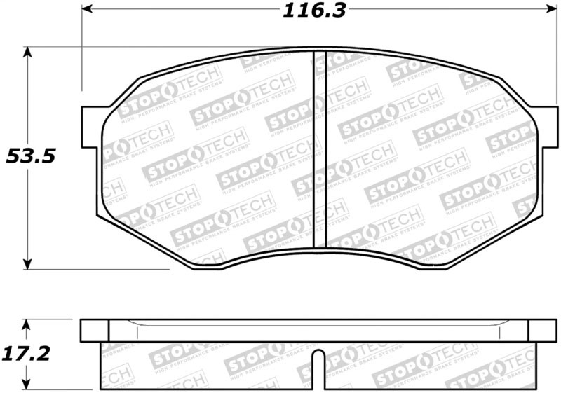 Stoptech 308.04330 | StopTech Street Brake Pads Toyota Tacoma, Front; 1995-1997