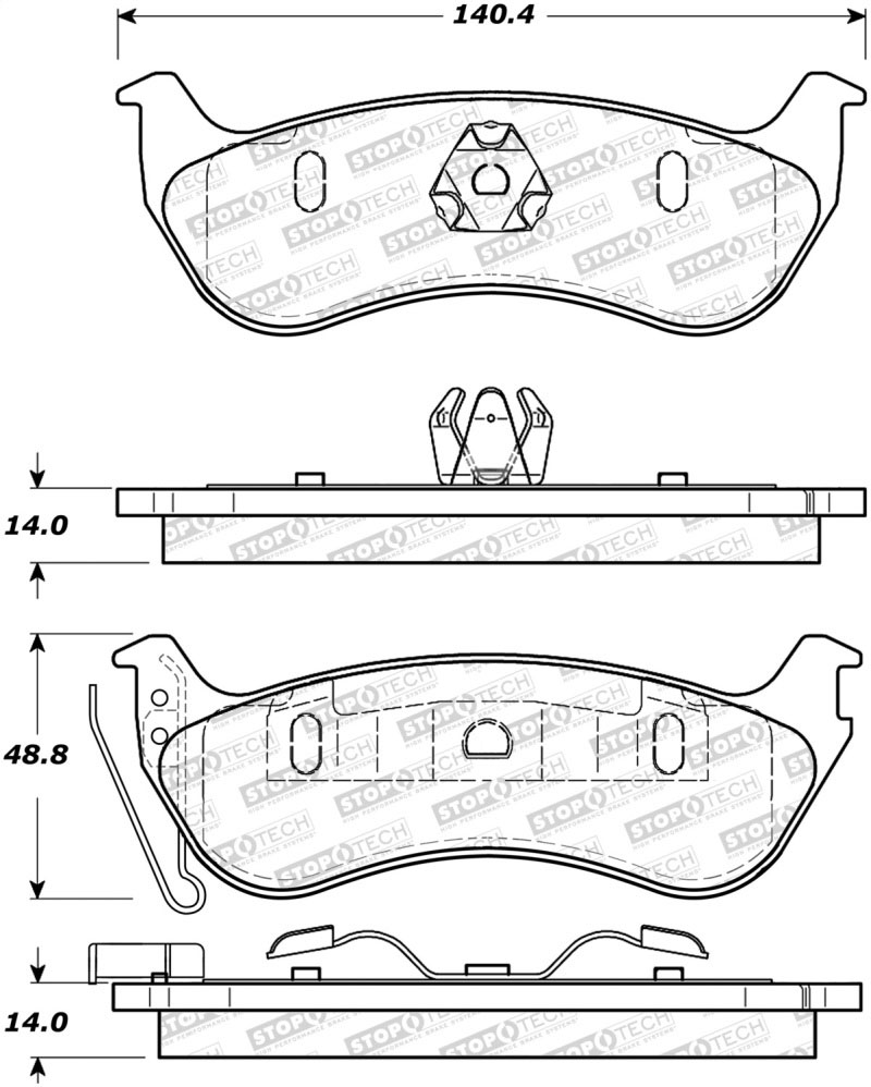 Stoptech 308.09641 | StopTech Street Brake Pads Ford Explorer, Rear; 2006-2010