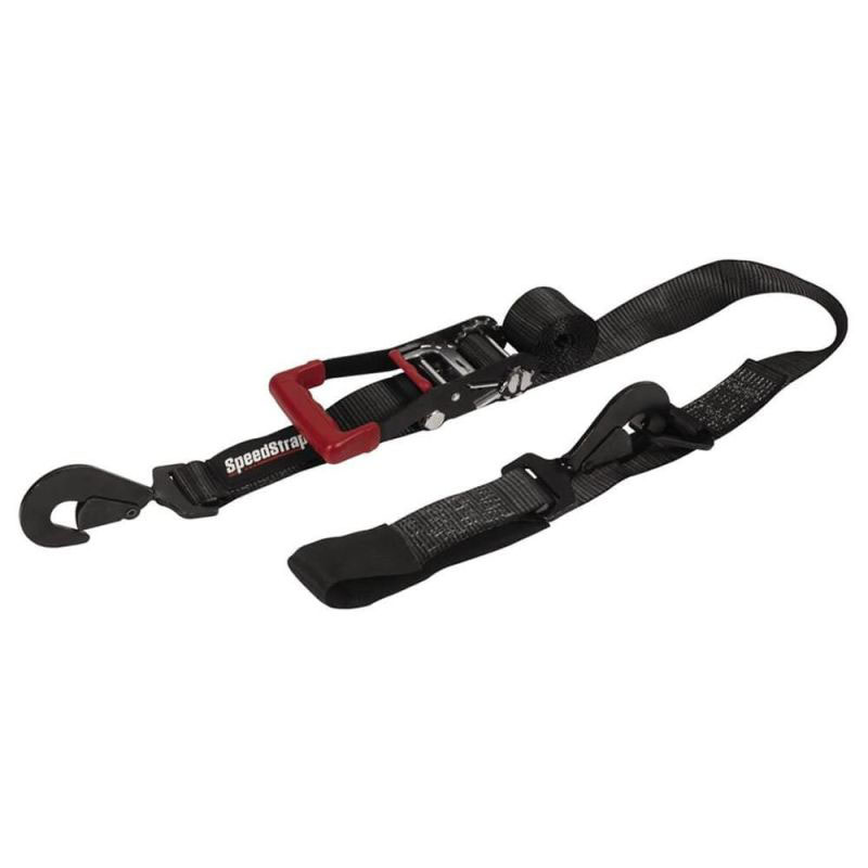 SpeedStrap 28001us | 2In x 8Ft Ratchet Tie Down w/ Flat Snap Hooks & Axle Strap Combo, Made in the USA