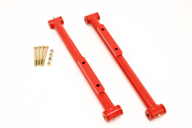 BMR Suspension tca007r | BMR 91-96 B-Body Non-Adj. Extended Length Lower Control Arms (Polyurethane) - Red; 1991-1996