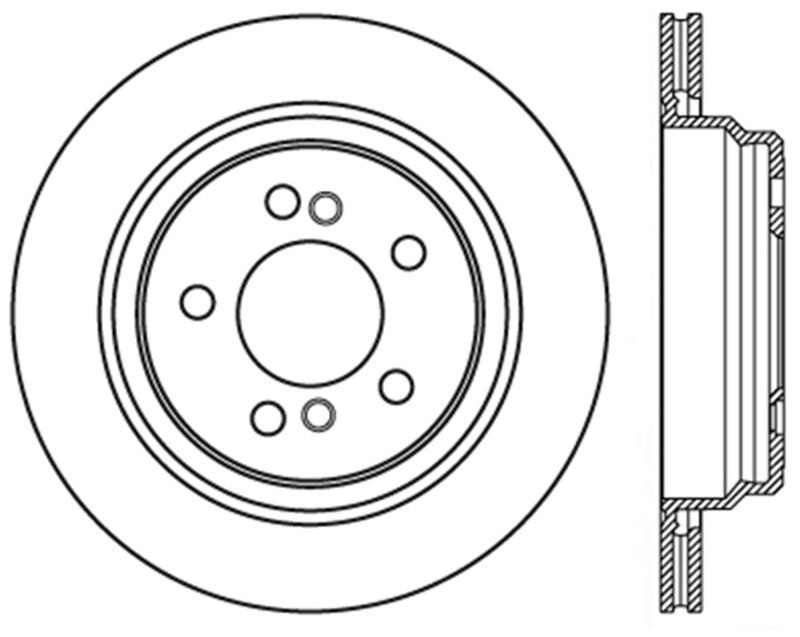 Stoptech 128.34054R | StopTech BMW M3 Sport Cryo Cross Drilled Rotor, Rear Right; 2001-2006