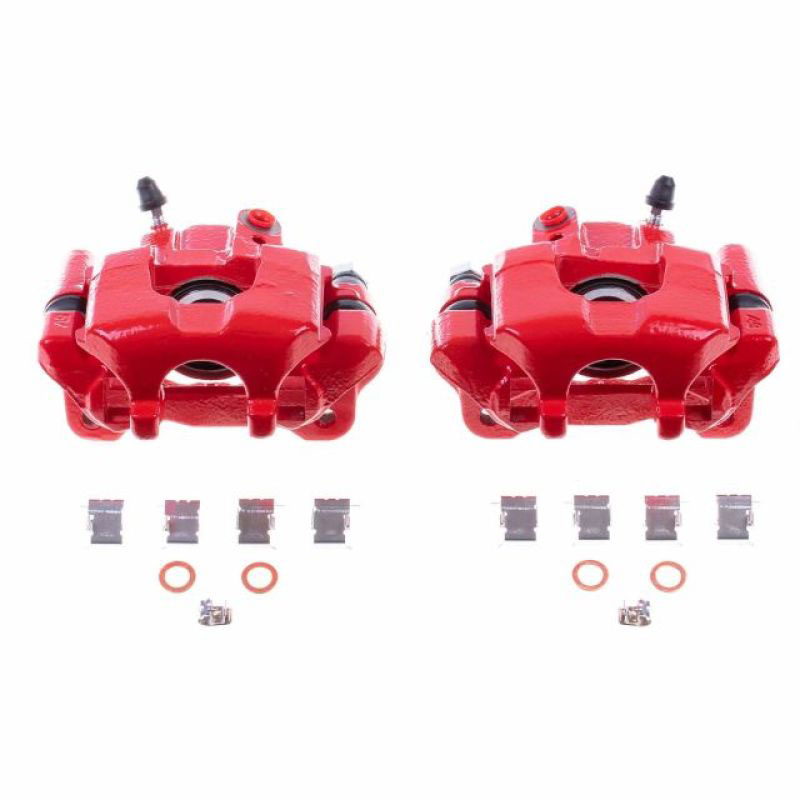 PowerStop s2950 | Power Stop 05-10 Scion tC Rear Red Calipers w/Brackets - Pair; 2005-2010