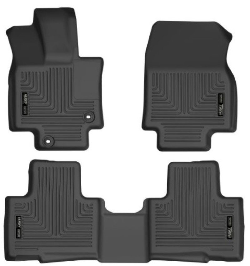 Husky Liners 95791 | 20-21 Highlander All / 21 Highlander XSE Weatherbeater Front & 2nd Seat Liners - Black; 2020-2022