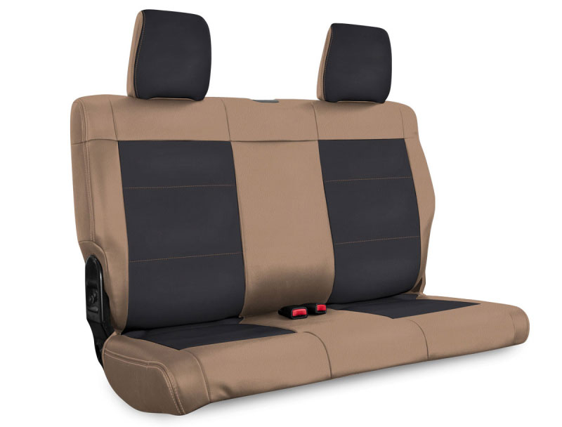 PRP Seats b017-04 | PRP 07-10 Jeep Wrangler JK Rear Seat Covers/2 door - Black/Tan; 2007-2010