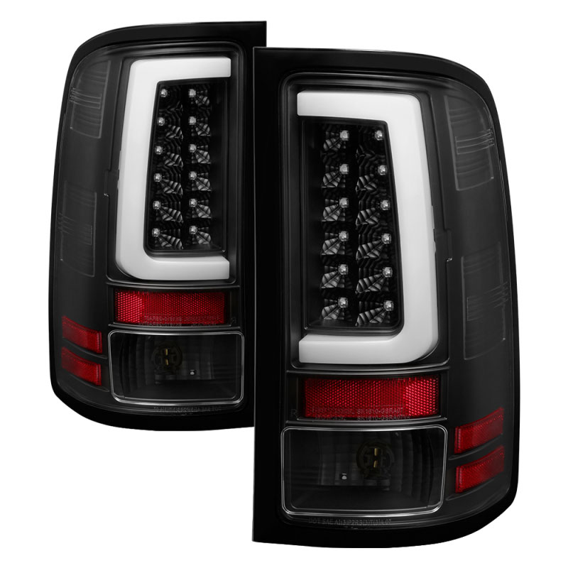 SPYDER 5084743 | Spyder 07-13 GMC Sierra 1500 V2 Light Bar LED Tail Lights - Black (ALT-YD-GS07V2-LBLED-BK); 2007-2013