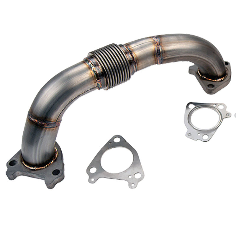 Wehrli wcf100652 | 01-16 Chevrolet 6.6L Duramax 2in Stainless Driver Side Up Pipe w/Gaskets (Single/Twin Turbo); 2001-2016