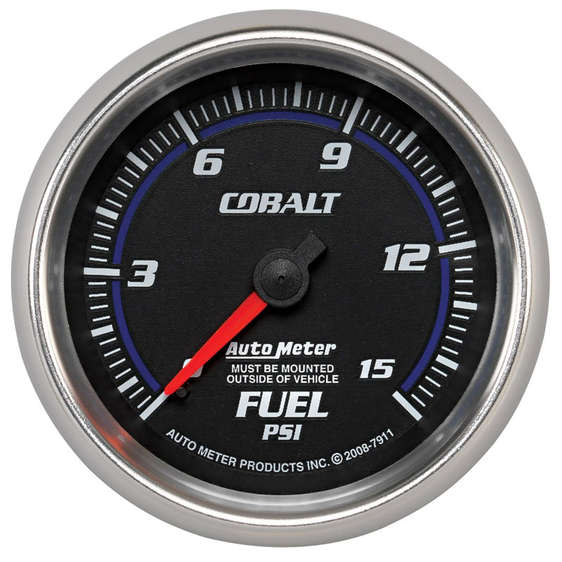 AutoMeter 7911 | Autometer Cobalt 2-5/8in Mechanical Fuel Pressure Gauge 0-15 PSI; 2015-2015