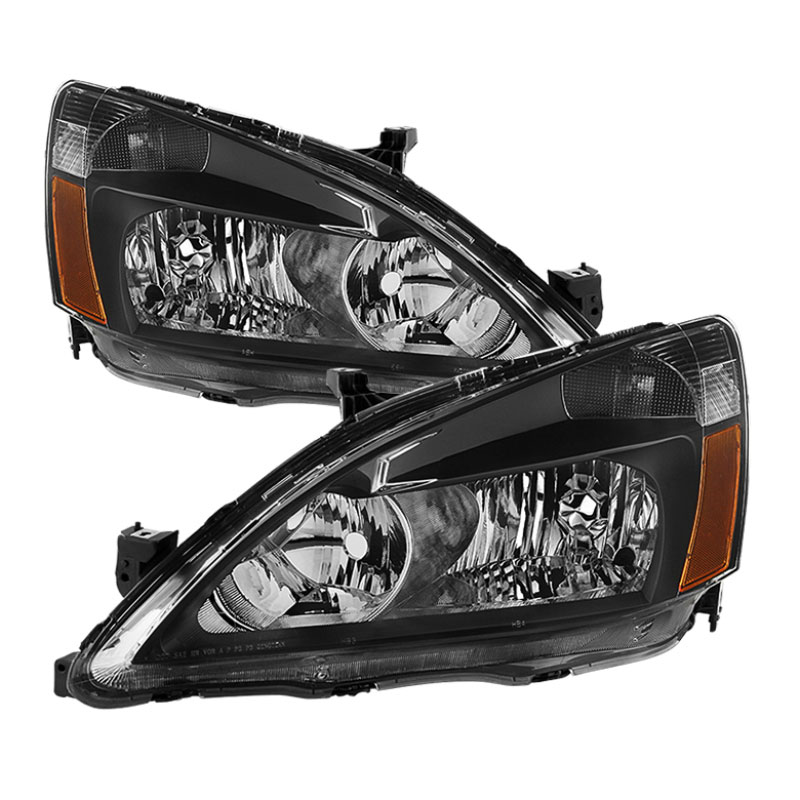 SPYDER 5014351 | xTune Honda Accord Amber Crystal Headlights - Black; 2003-2007