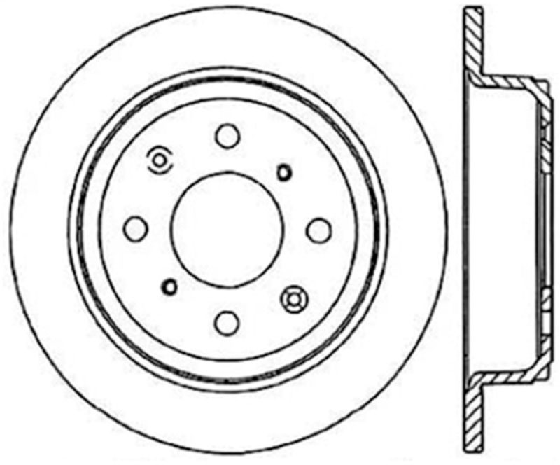 Stoptech 120.40017CRY | StopTech Honda CRX Premium Cryostop Rotor, Rear; 1990-1991