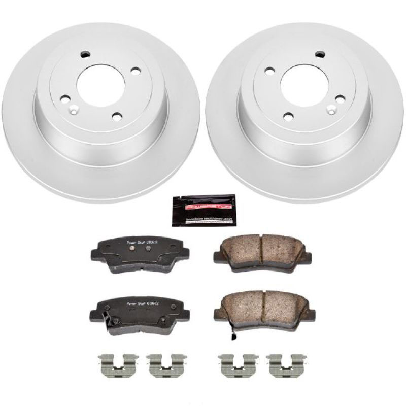 PowerStop crk6507 | Power Stop 12-18 Hyundai Accent Rear Z17 Evolution Geomet Coated Brake Kit; 2012-2018