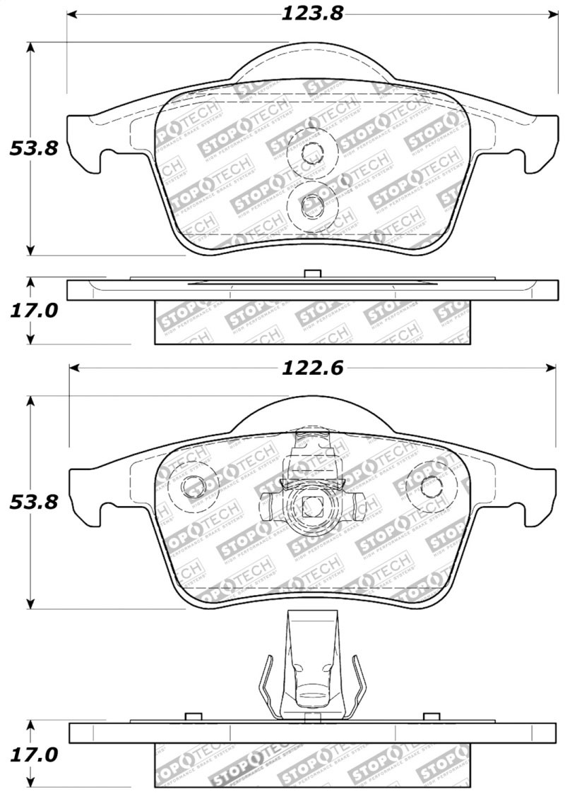 Stoptech 309.07950 | StopTech Sport Brake Pads Volvo S70 Fr Ch# 596636, Rear; 1999-2000