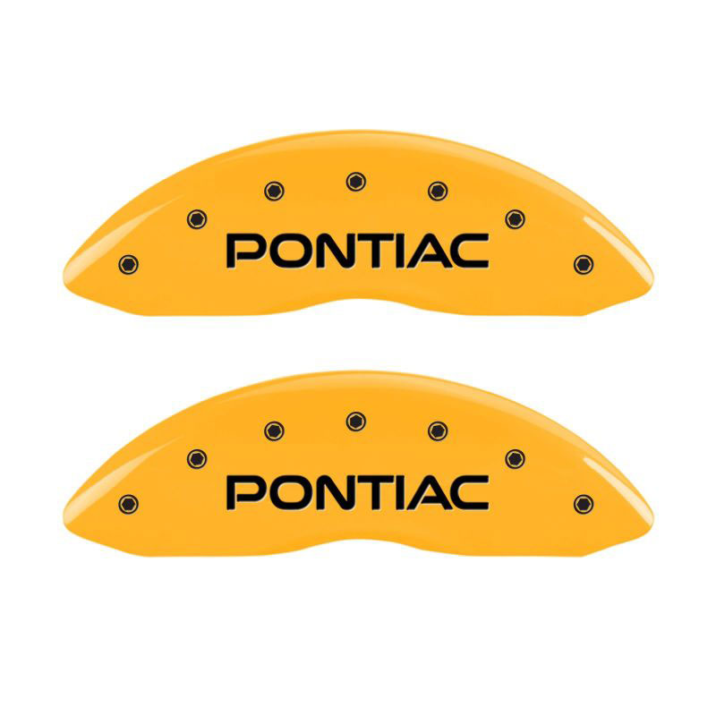 MGP 18031SPXPYL | 4 Caliper Covers Engraved Front Pontiac Rear Gxp Yellow Finish Blk Char 2005 Pontiac Bonneville; 2004-2005