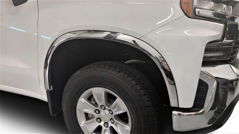 Putco 97126 | 19-20 GMC Sierra 1500 w/ Factory Fender Flares Stainless Steel Fender Trim; 2019-2022